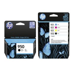 HP 950/951 Pack 5 cartuchos originales 2 negro + 3 colores (2x1000 + 3x700 páginas)