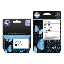 HP 950 + 951 Pack 2 Tintenpatronen schwarz + 3 Tintenpatronen Farben für Tintenstrahldrucker 