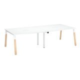 Extension table de réunion modulable ECLA L 140 x P 126 piètement métal et bois