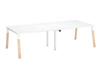 Extensión para mesa de reunión modulable Ecla An 140 x Fon 126 cm patas metal y madera