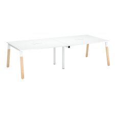 Modular conference table with extension ECLA L 280 x D 126 cm cm legs in metal/wood