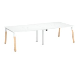 Extensión para mesa de reunión modulable Ecla An 140 x Fon 126 cm patas metal y madera