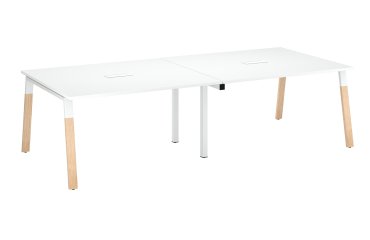 Extensión para mesa de reunión modulable Ecla An 140 x Fon 126 cm patas metal y madera