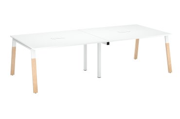 Extension table de réunion modulable ECLA L 140 x P 126 piètement métal et bois