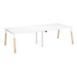 Extension modular meeting table ECLA W 140 x D 126 undercarriage in metal and wood