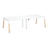 Table de réunion modulable avec extension L 280 x P 126 cm - Piétement métal et bois - Arch