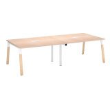 Extension table de réunion modulable ECLA L 140 x P 126 piètement métal et bois