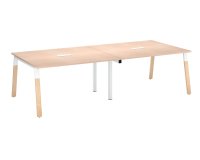 Mesa de reunión Ecla con extensión An 280 x Fon 126 cm patas metal y madera
