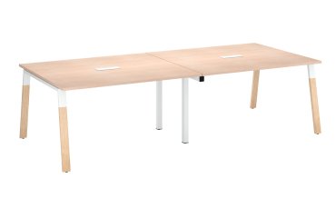 Mesa de reunión Ecla con extensión An 280 x Fon 126 cm patas metal y madera