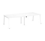 Moduleerbare vergadertafel met uitbreiding ECLA L 280 x D 126 cm witte top metalen onderstel