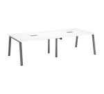 Table de réunion modulable avec extension ECLA L 280 x P 126 cm piétement métal