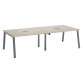 Modular conference table with extension ECLA L 280 x D 126 cm cm top in gray oak and metallic legs