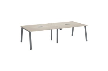 Table de réunion modulable avec extension ECLA L 280 x P 126 cm piétement métal
