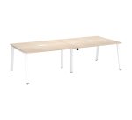Table de réunion modulable avec extension chêne clair L 280 x P 126 cm - Piétement métal - Arch