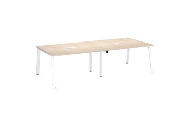 Table de réunion modulable avec extension ECLA L 280 x P 126 cm piétement métal