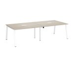 Table de réunion modulable avec extension chêne gris L 280 x P 126 cm - Piétement métal - Arch