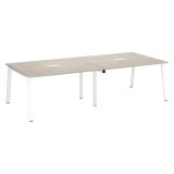 Table de réunion modulable avec extension chêne gris L 280 x P 126 cm - Piétement métal - Arch