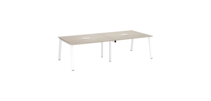 Modular meeting table with extension ECLA L 280 x D 126 cm metal legs