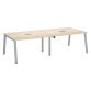 Table de réunion modulable avec extension ECLA L 280 x P 126 cm plateau chêne clair piétement métal