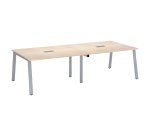 Table de réunion modulable avec extension ECLA L 280 x P 126 cm piétement métal