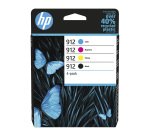 Pack HP 912 1 noire + 3 cartouches couleurs pour imprimante jet d'encre