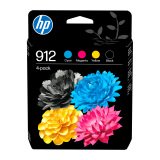 Pack HP 912 1 noire + 3 cartouches couleurs pour imprimante jet d'encre