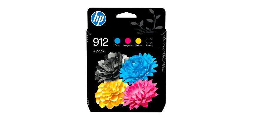 Pack HP 912 1 noire + 3 cartouches couleurs pour imprimante jet d'encre