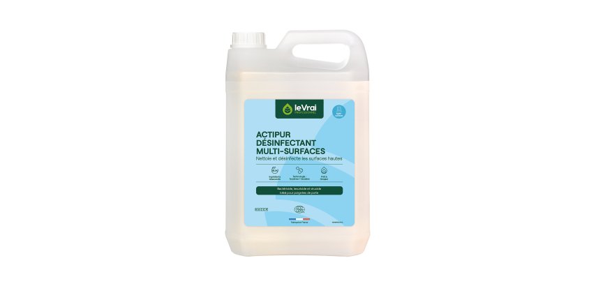 Détergent désinfectant Enzypin Actipur multi-surfaces prêt à l'emploi - Bidon de 5 litres