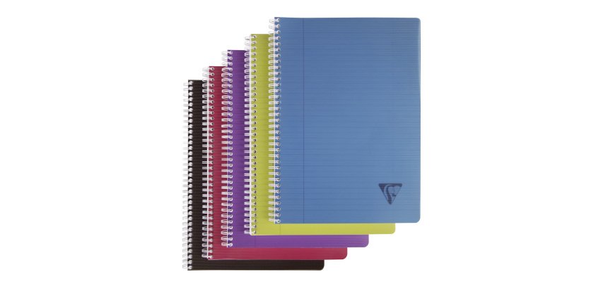 Cahier spirale Clairefontaine Linicolor A4 21 x 29,7 cm - blanc ligné - 180 pages