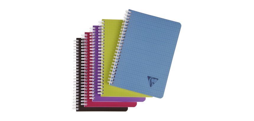 Cahier spirale Clairefontaine Linicolor A5 14,8 x 21 cm petits carreaux 180 pages