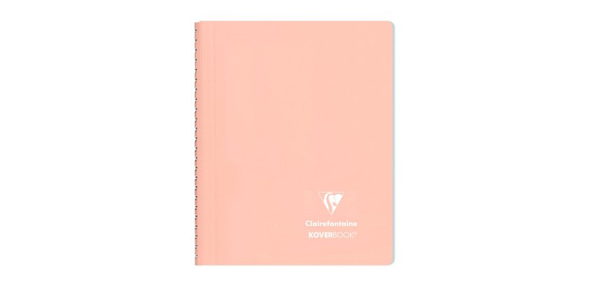Cahier spirale Clairefontaine Koverbook Blush A5 14,8 x 21 cm - petits carreaux - 160 pages