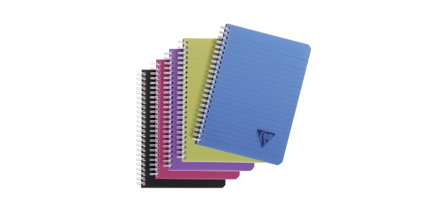Cahier spirale Clairefontaine Linicolor A5 14,8 x 21 cm - blanc ligné - 180 pages