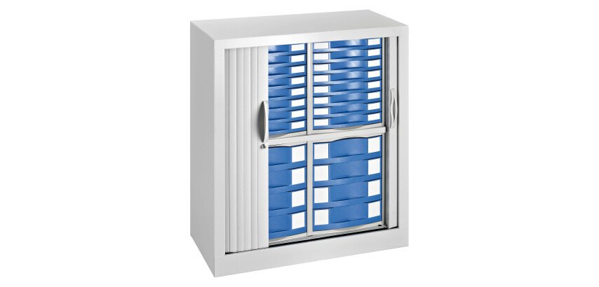 Tambour cabinet height 100 cm - 24 drawers