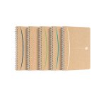 Cahier recyclé spirale Oxford Touareg A5 14,8 x 21 cm petits carreaux 180 pages