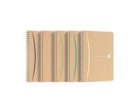 Cahier recyclé spirale Oxford Touareg A5 14,8 x 21 cm petits carreaux 180 pages