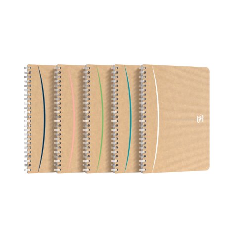 Cahier recyclé spirale Oxford Touareg A5 14,8 x 21 cm - petits carreaux - 180 pages