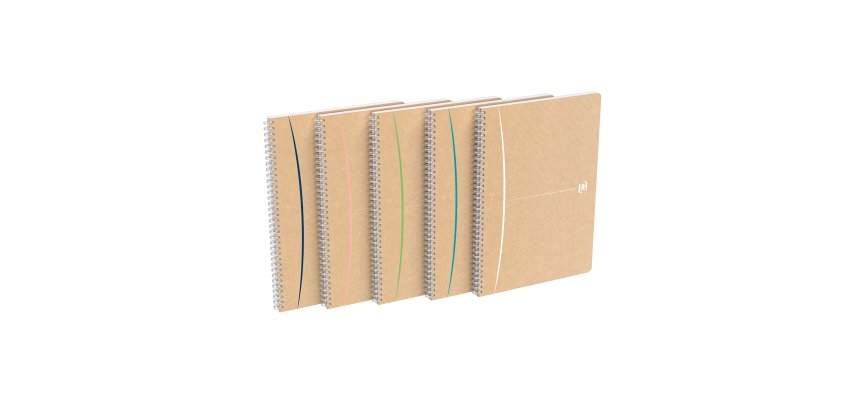 Cuaderno reciclado espiral Oxford Touareg A4 21 x 29,7 cm, cuadros pequeños, 180 páginas
