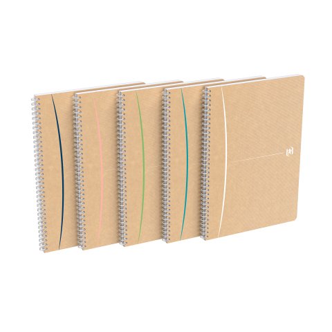 Cuaderno reciclado espiral Oxford Touareg A4 21 x 29,7 cm, cuadros pequeños, 180 páginas