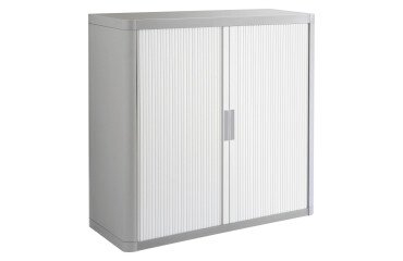 Armario de oficina poliestireno desmontable Easy Office Alt. 104 x An.110 cm Gris Puerta persiana 