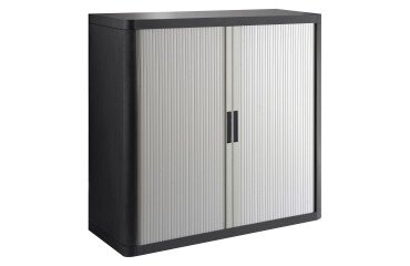 Armario de oficina poliestireno desmontable Easy Office Alt. 104 x An.110 cm Negro Puerta persiana 