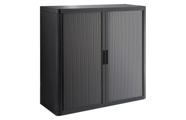 Armario de oficina poliestireno desmontable Easy Office Alt. 104 x An.110 cm Negro Puerta persiana 