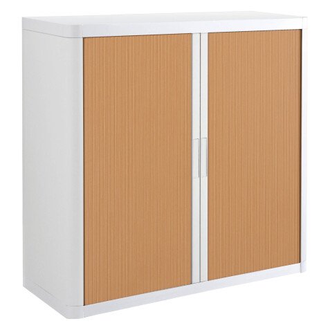 Armario de oficina poliestireno desmontable Easy Office Alt. 104 x An.110 cm Blanco Puerta persiana 