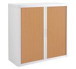 Armoire basse H 104 x L 110 cm à rideaux Easy Office, corps plastique, structure métal