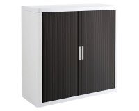 Armoire à rideaux démontable easyOffice 104 x 110 cm corps blanc - rideau noir