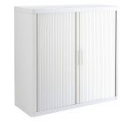 Armoire basse H 104 x L 110 cm à rideaux Easy Office, corps plastique, structure métal