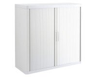 Armario de oficina poliestireno desmontable Easy Office Alt. 104 x An.110 cm Blanco Puerta persiana 