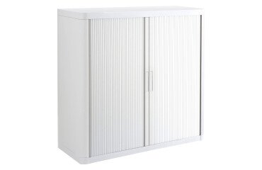 Armario de oficina poliestireno desmontable Easy Office Alt. 104 x An.110 cm Blanco Puerta persiana 