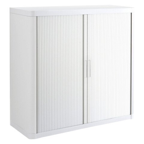 Armario de oficina poliestireno desmontable Easy Office Alt. 104 x An.110 cm Blanco Puerta persiana Blanco