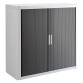 Schrank H 104 x B 110 cm mit Easy Office-Vorhängen, Kunststoffgehäuse, Metallstruktur