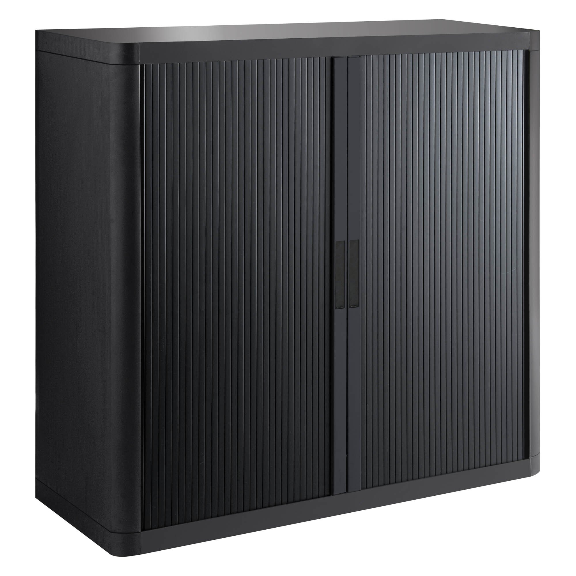 Low cabinet H 104 x W 110 cm with Easy Office curtains, plastic body, metal structure